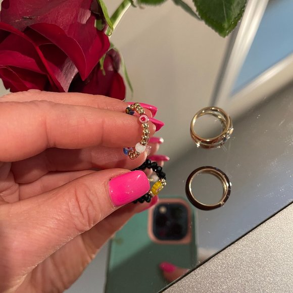 Atterri Stacking Rings Size 7 Set of 4 Gold Tone Brand New - Picture 9 of 10